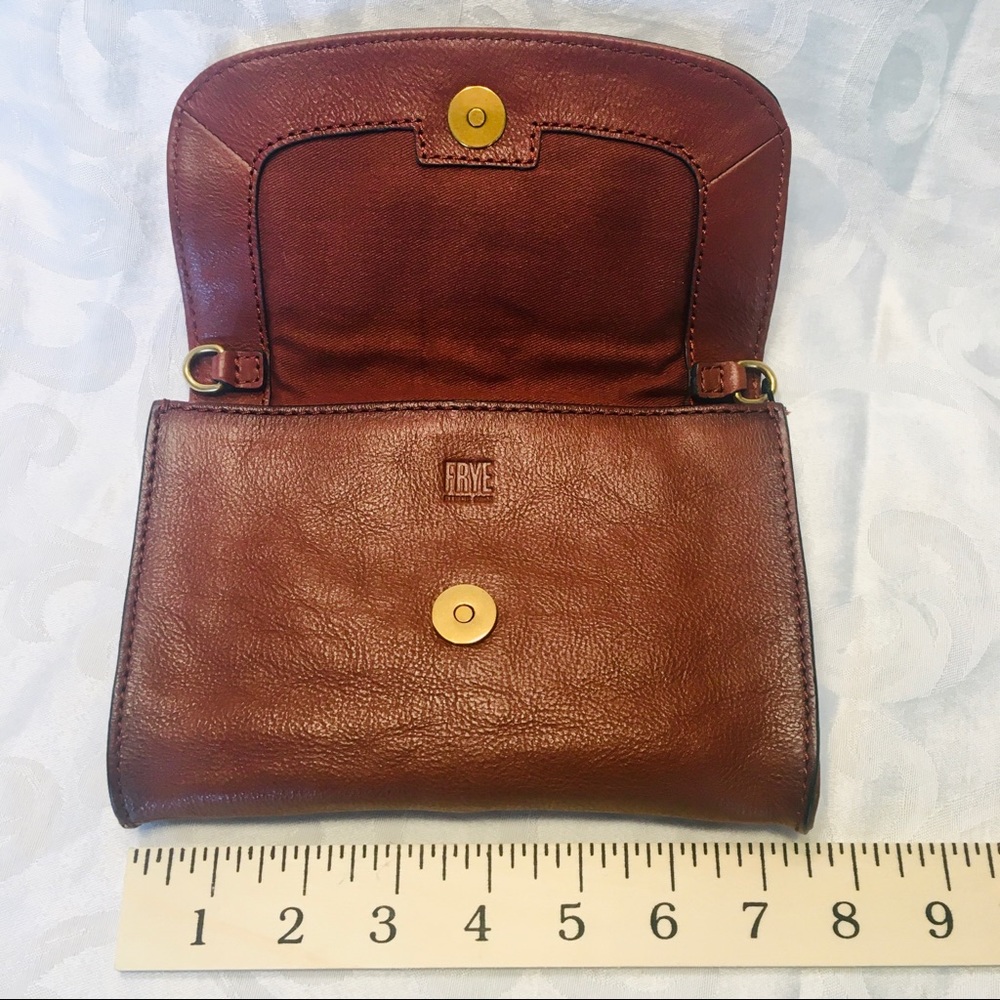 Frye Leather Crossbody Purse NEW Wallet Strap Ring - Picture 3 of 8